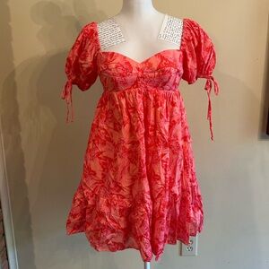 Olivaceous Coral Textured Dress